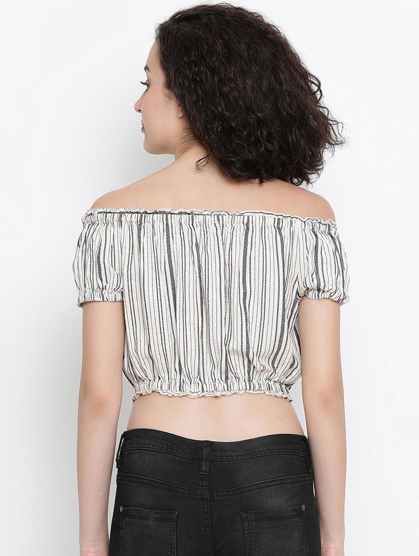 women's crop off shoulder top - 16406980 - Standard Image - 2