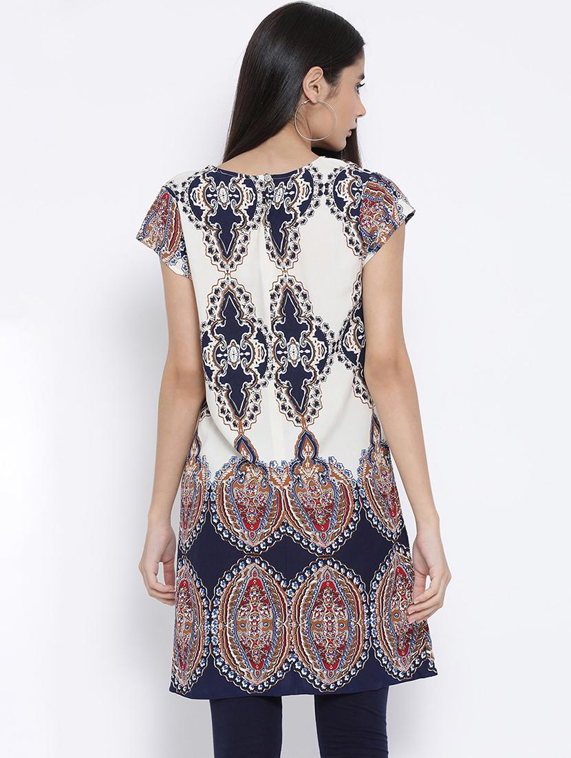 v-neck cap sleeved tunic - 16407015 - Standard Image - 2