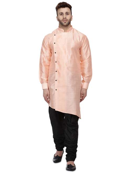 orange dupion long kurta - 16408978 -  Standard Image - 0