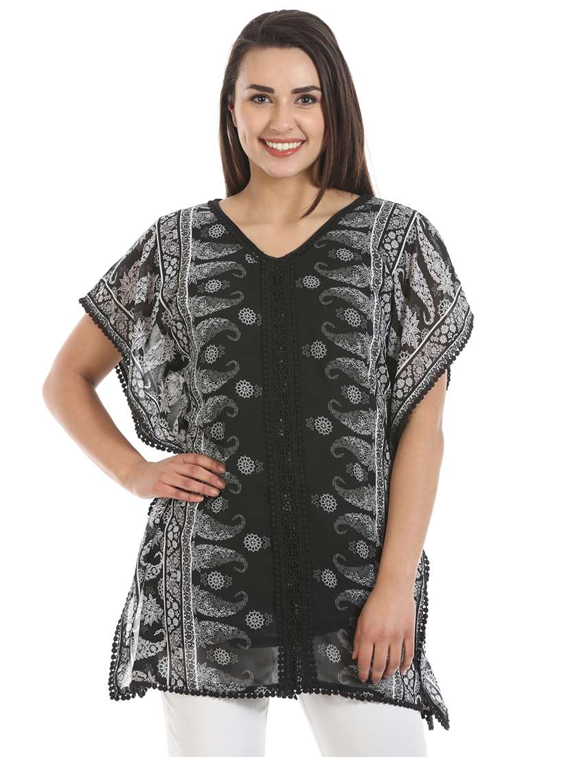 black georgette kaftan