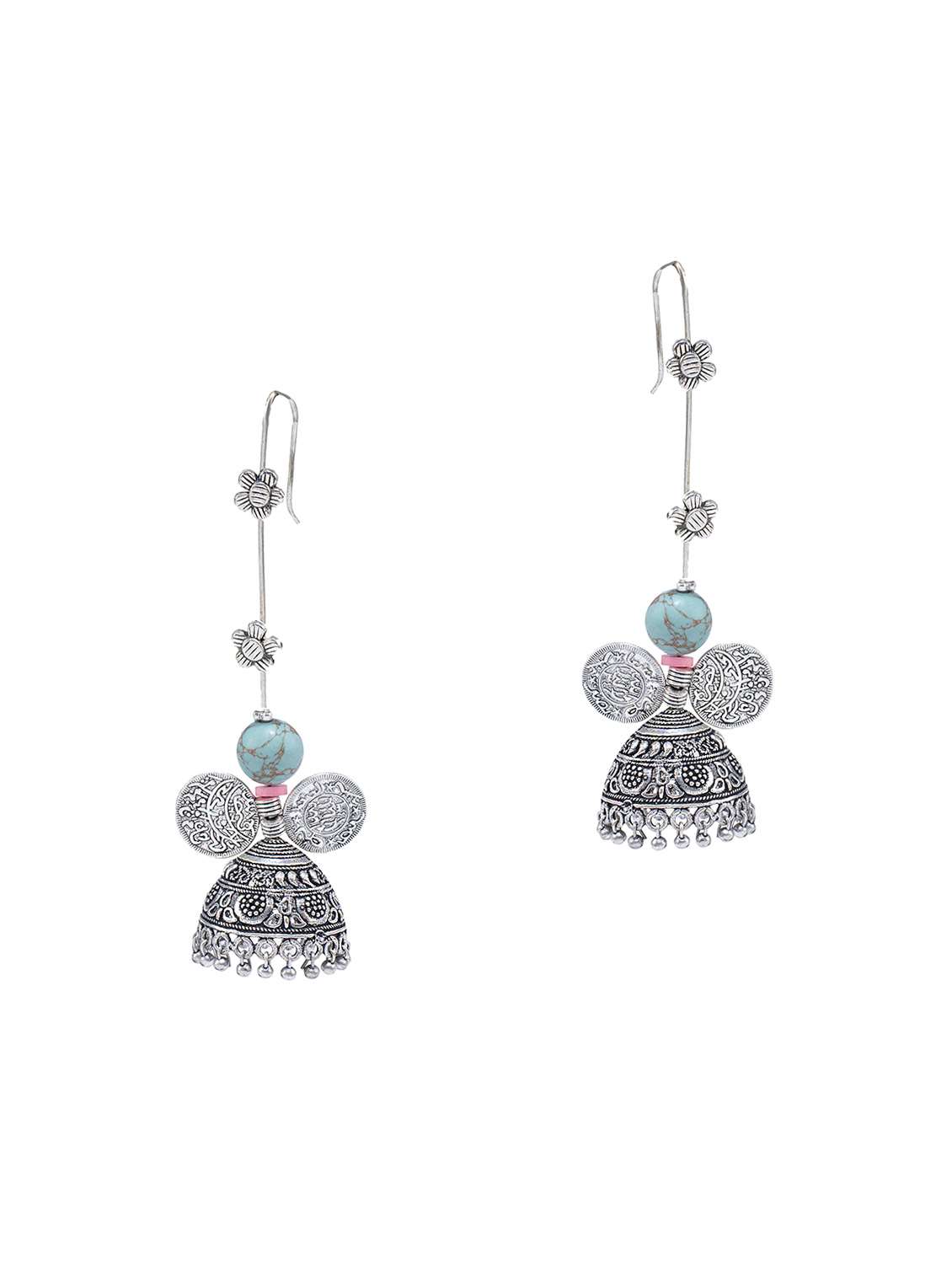 silver brass jhumka earring
