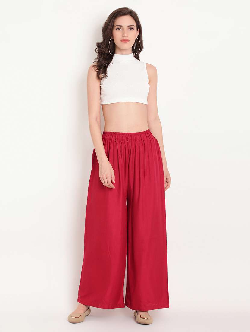 High Rise Solid Palazzo 