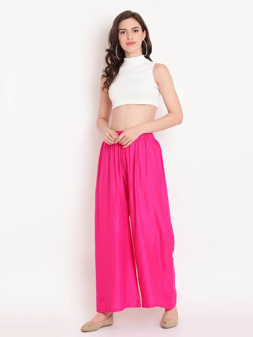 High Rise Solid Palazzo 