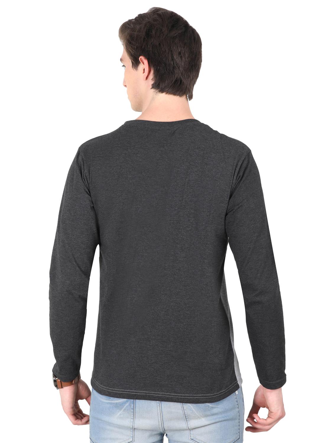 grey cut & sew typographic front print t-shirt - 16421370 - Standard Image - 2