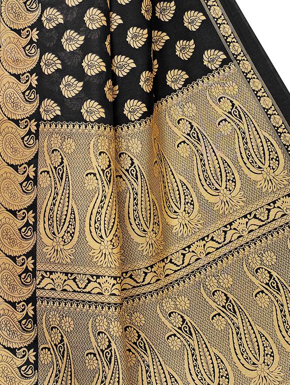 paisley mysore silk saree with blouse - 16422164 - Standard Image - 2