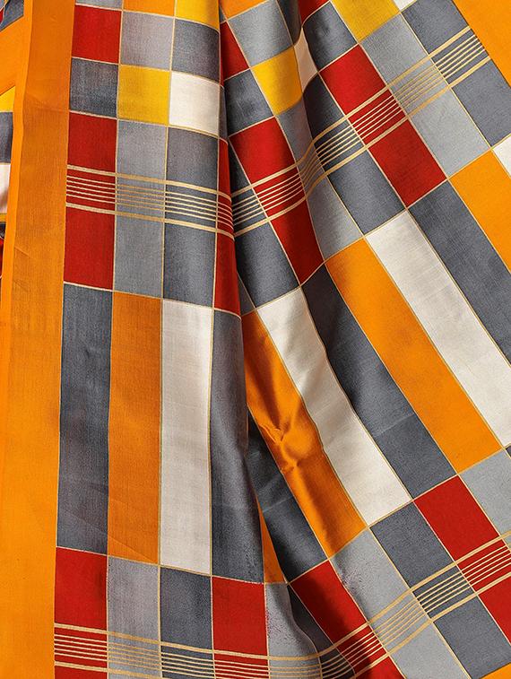 checkered mysore silk saree with blouse - 16422168 - Standard Image - 2
