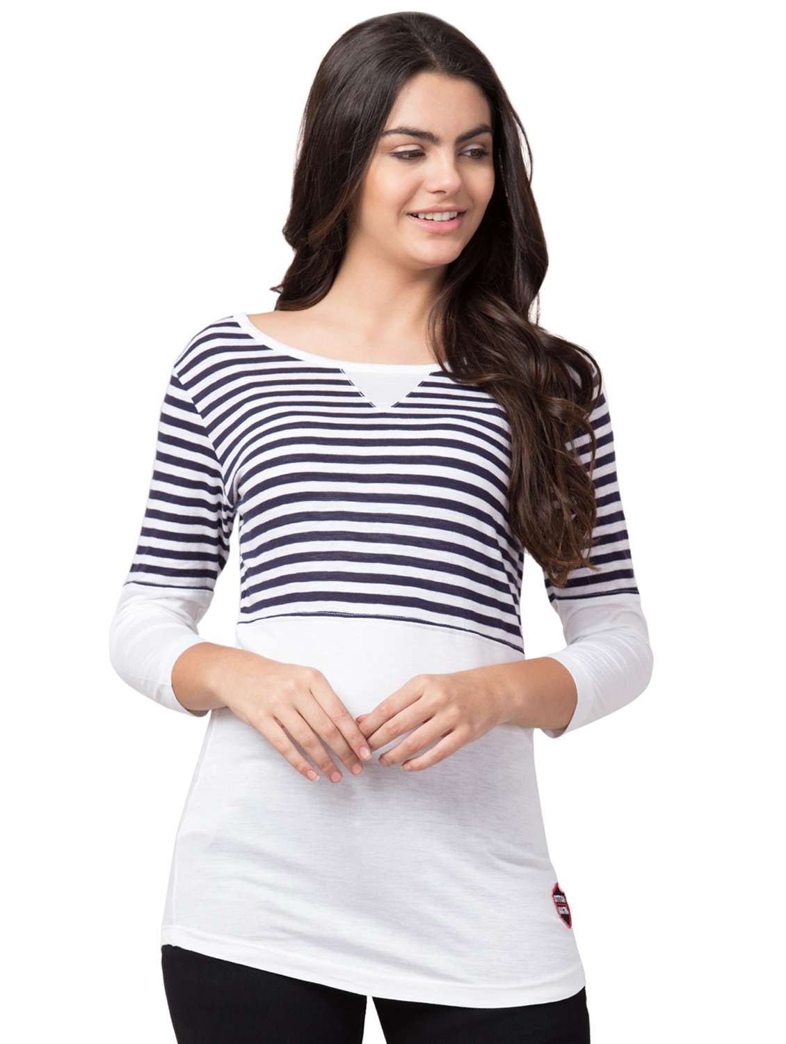 boat neck striped tee