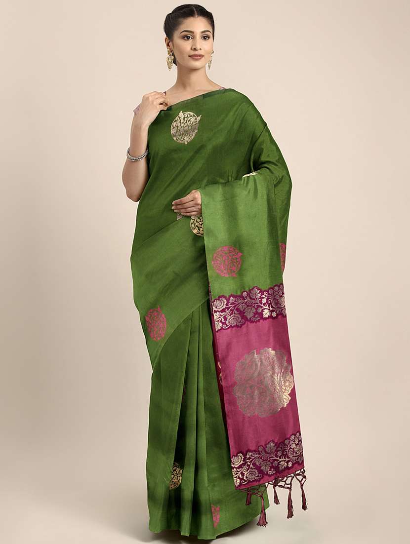 floral zari motif kanjivaram saree with blouse