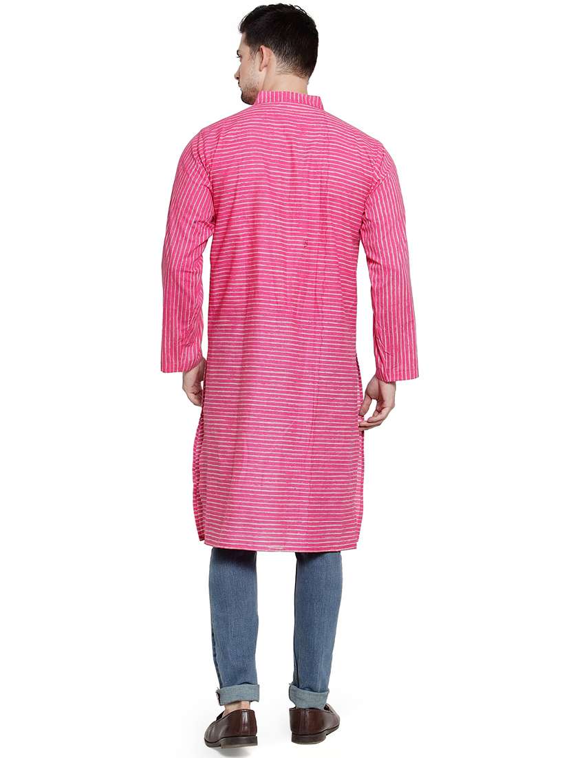 pink striped long kurta - 16424367 -  Standard Image - 2