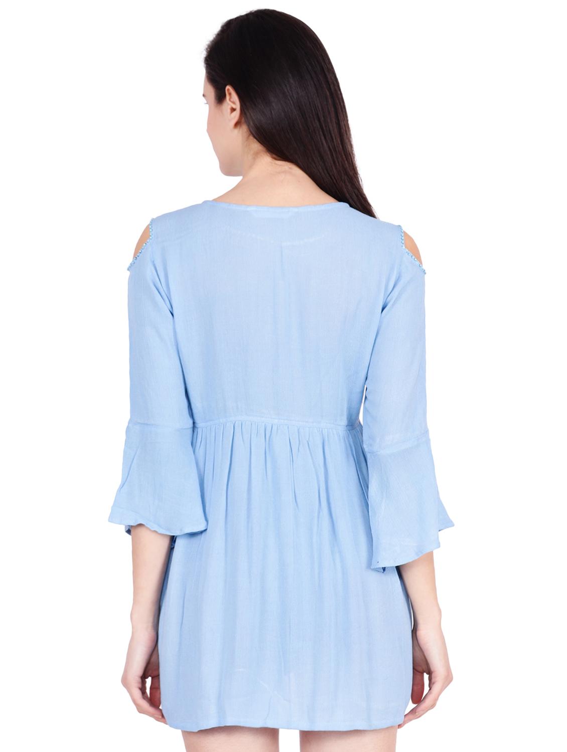stone embellished cold shoulder shift dress - 16424528 - Standard Image - 2