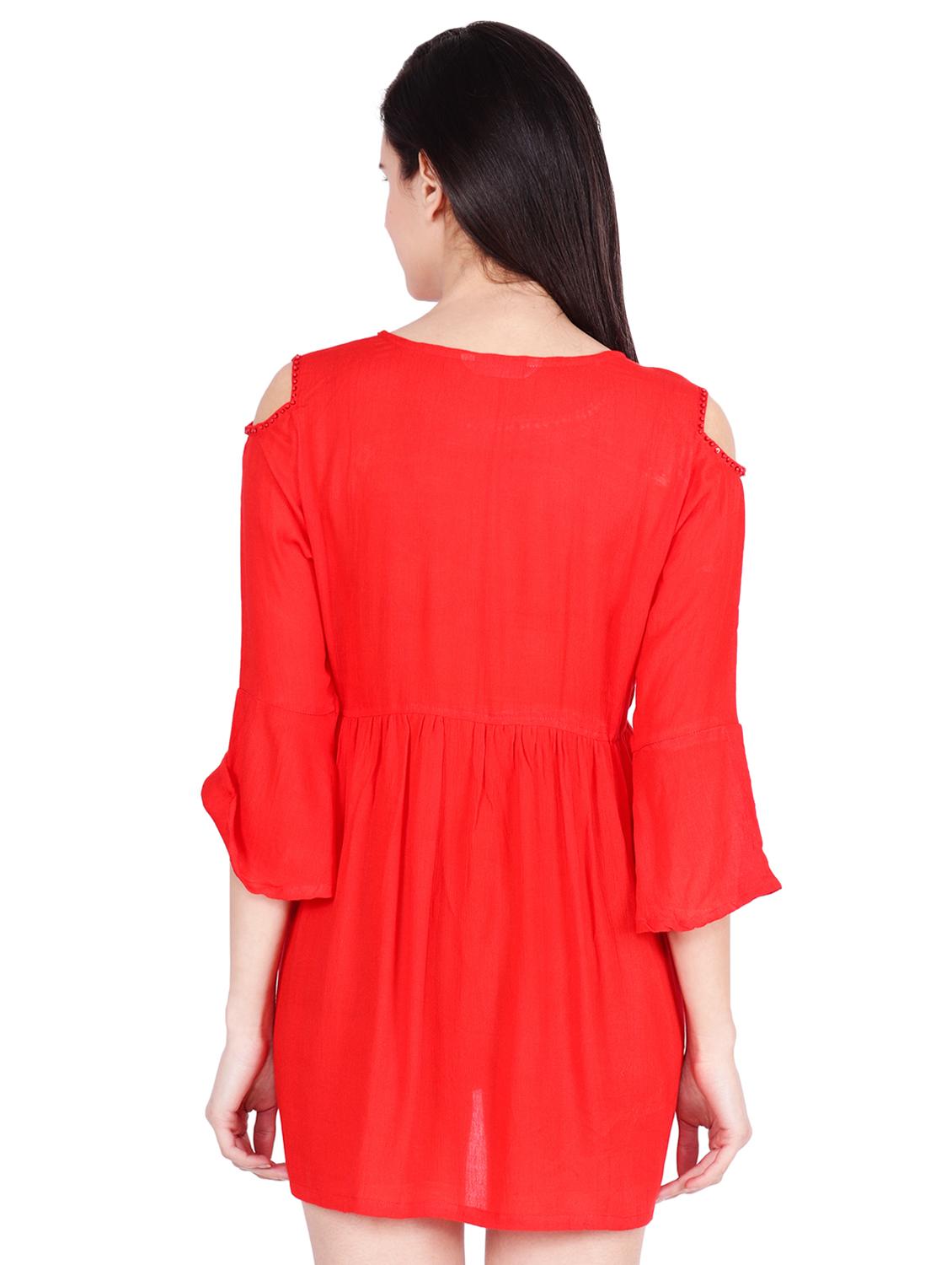 stone embellished cold shoulder shift dress - 16424531 - Standard Image - 2