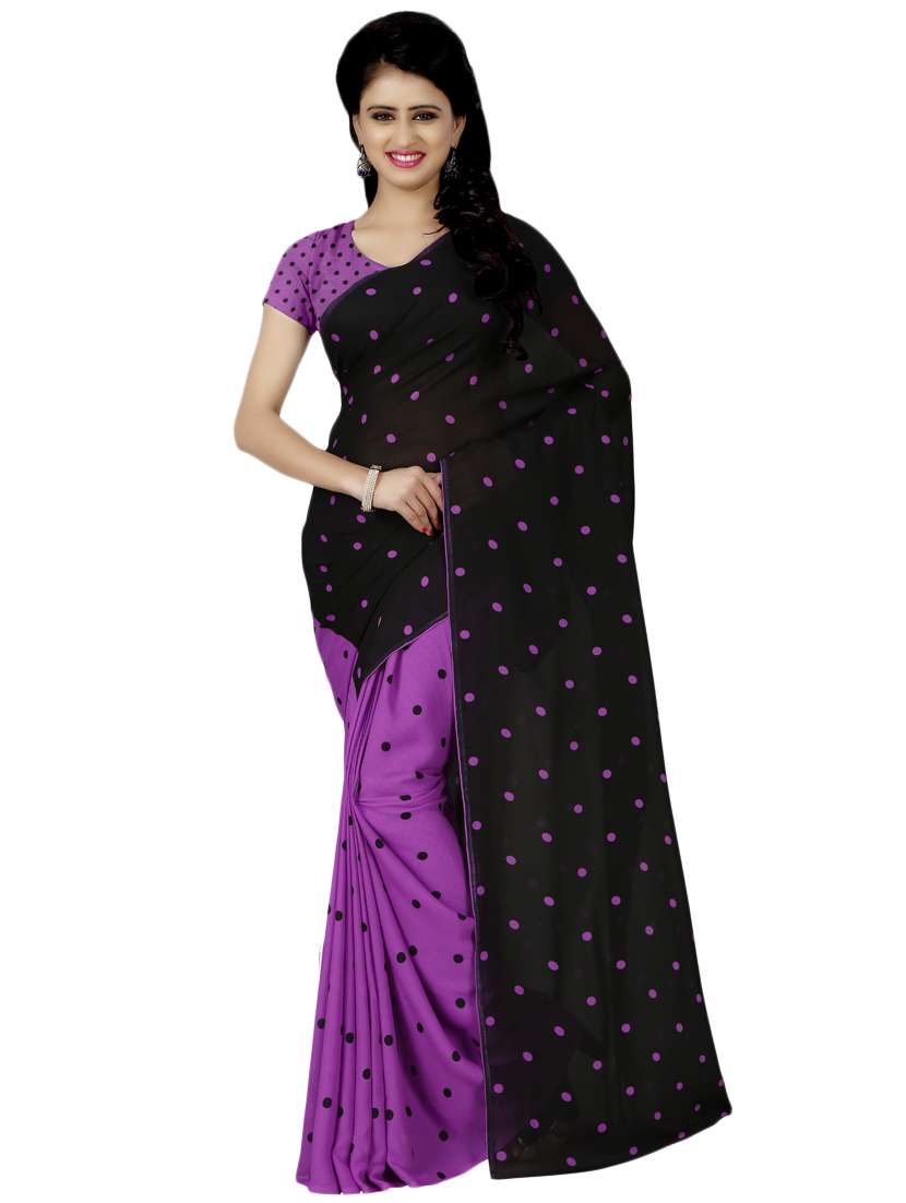 multi colored georgette combos saree with blouse - 16425584 -  Standard Image - 2