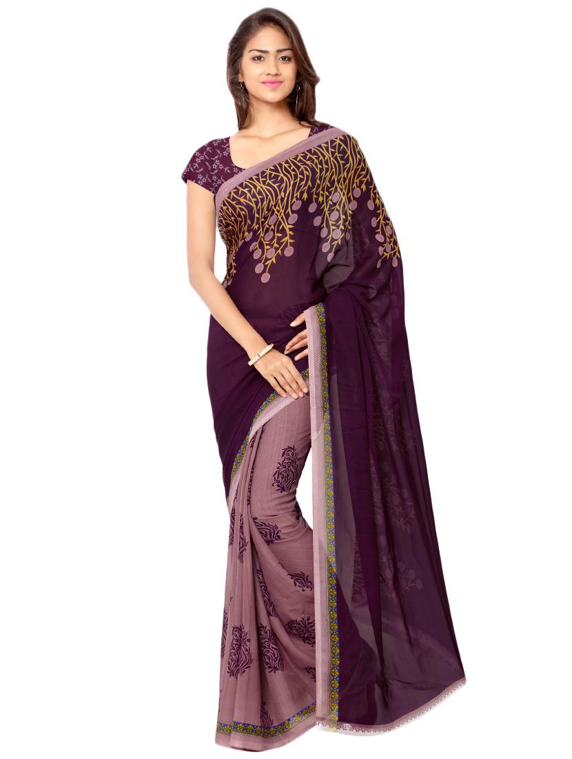 set of 2 multicolor printed saree combo with blouse - 16425874 - Standard Image - 2