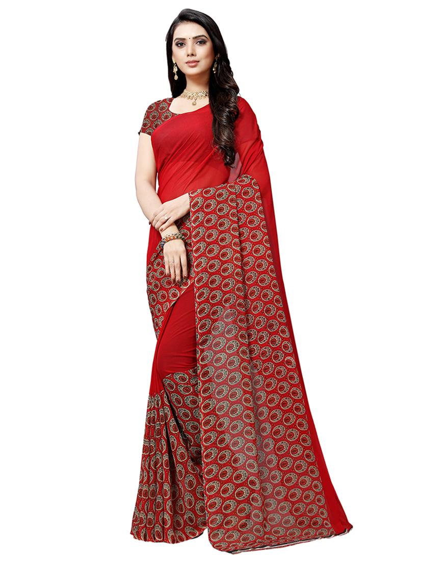 set of 2 multicolor printed saree combo with blouse - 16426087 - Standard Image - 2