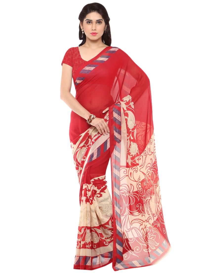 multi colored georgette combos saree with blouse - 16426178 - Standard Image - 2