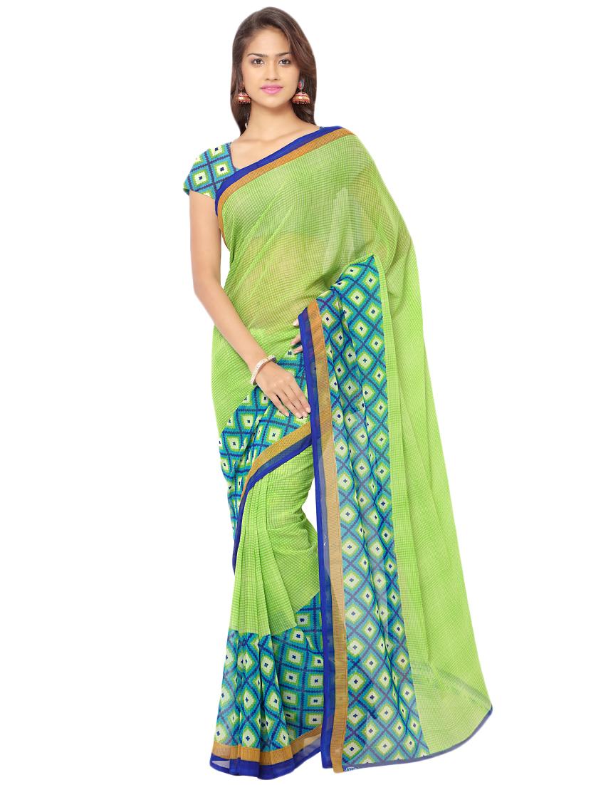 multi colored georgette combos saree with blouse - 16426184 - Standard Image - 2