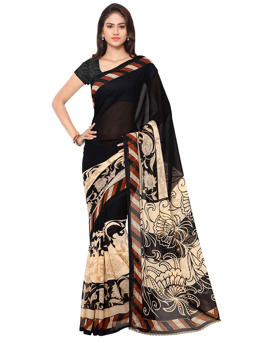 set of 2  printed saree combo with blouse - 16426573 -  Standard Image - 2