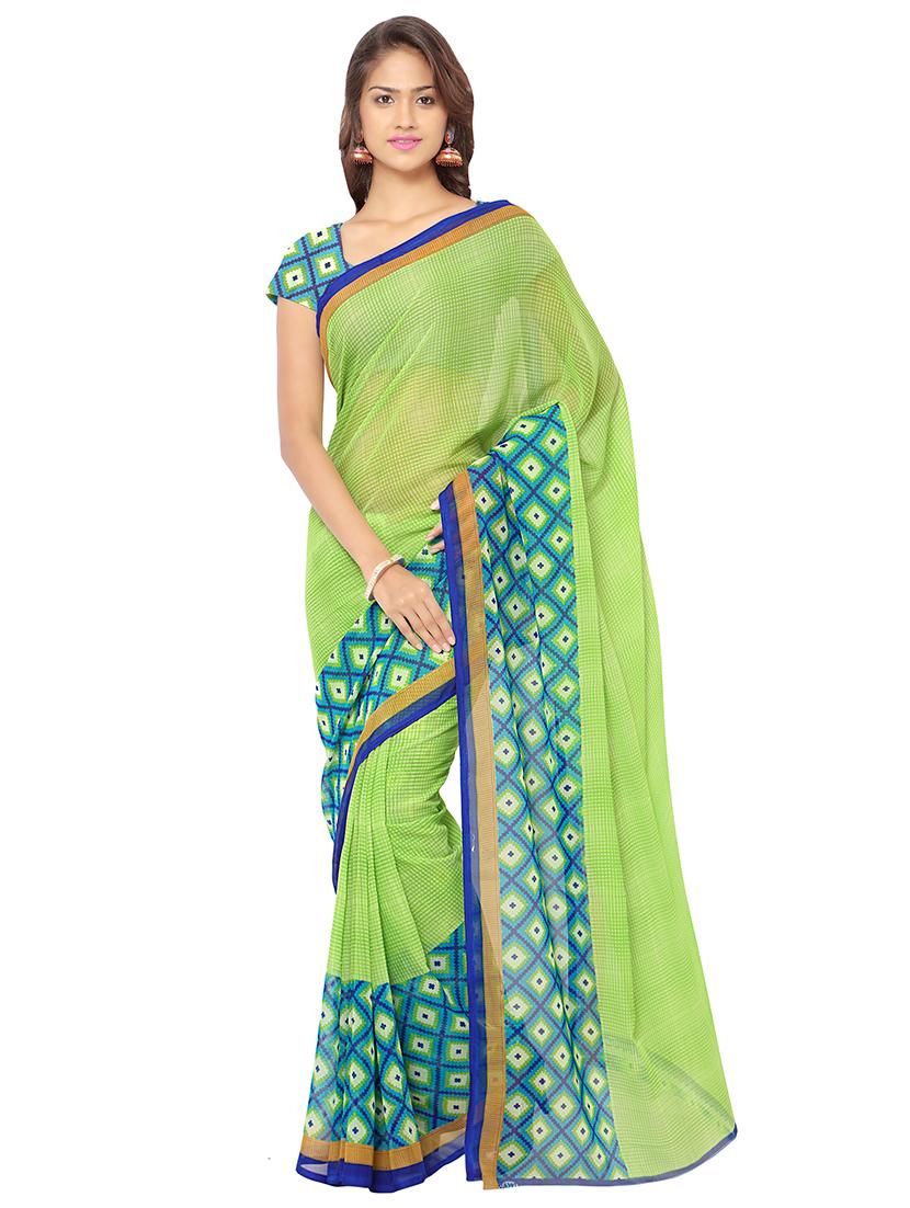 set of 2 multicolor printed saree combo with blouse - 16426613 - Standard Image - 2