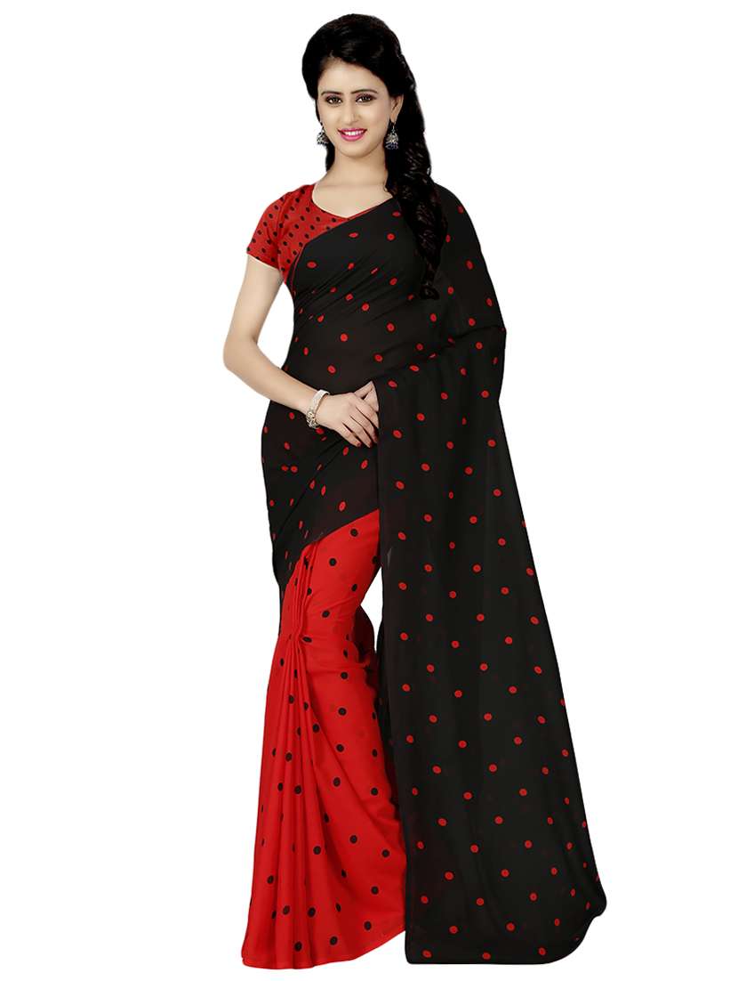 set of 2 multicolor printed saree combo with blouse - 16426661 -  Standard Image - 2