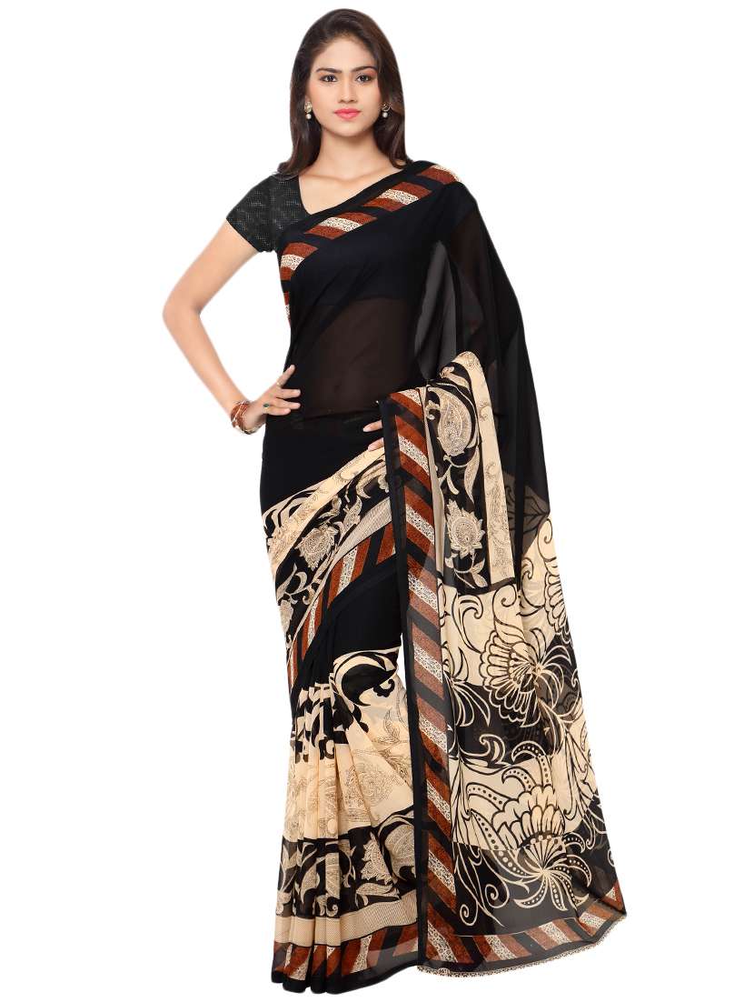 set of 2 multicolor printed saree combo with blouse - 16426683 -  Standard Image - 2