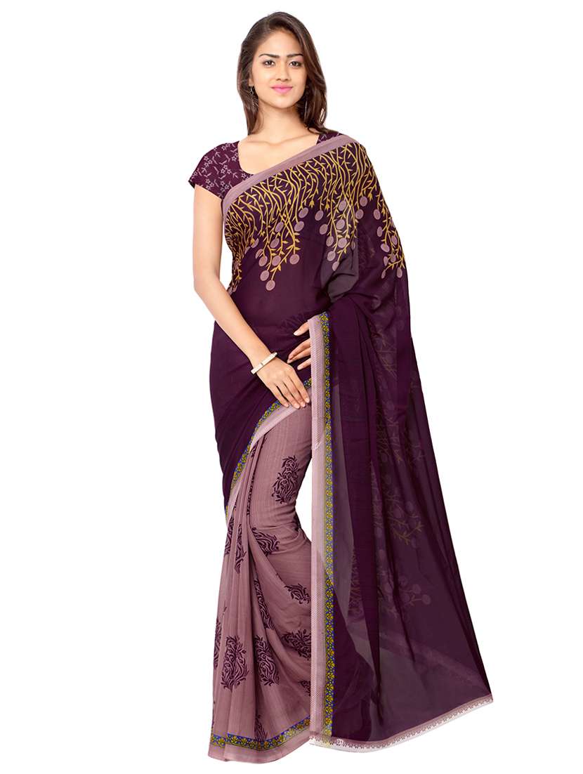 set of 2 multicolor printed saree combo with blouse - 16426714 -  Standard Image - 2