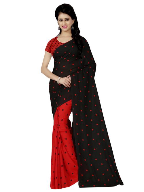 polka dots printed half & half saree with blouse - 16426833 -  Standard Image - 0