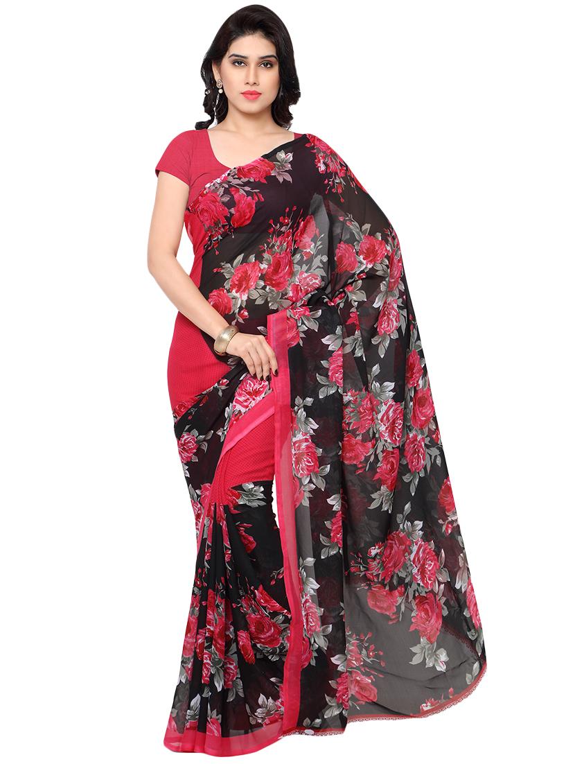 floral printed saree with blouse - 16426850 -  Zoom Image - 0