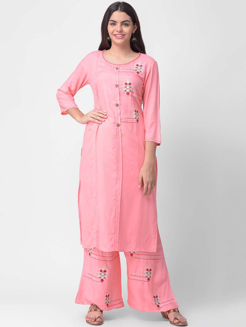 embroidered kurta palazzo set