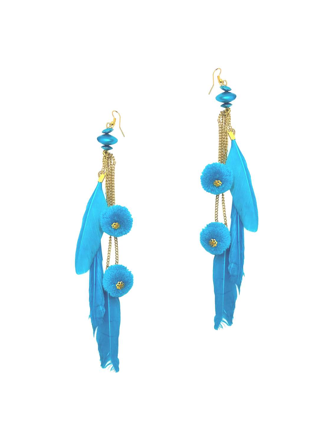blue metal drop earring