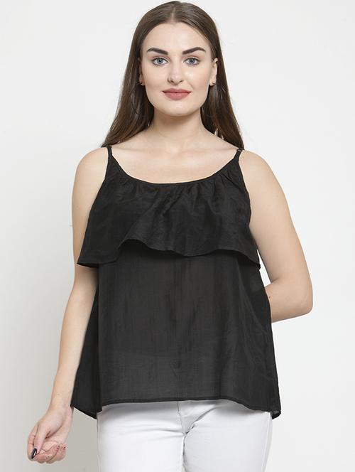 women's layered shoulder strap top - 16431735 - Standard Image - 0
