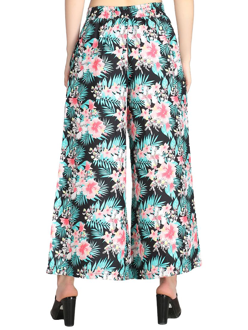 floral printed flared palazzo - 16432747 - Standard Image - 2