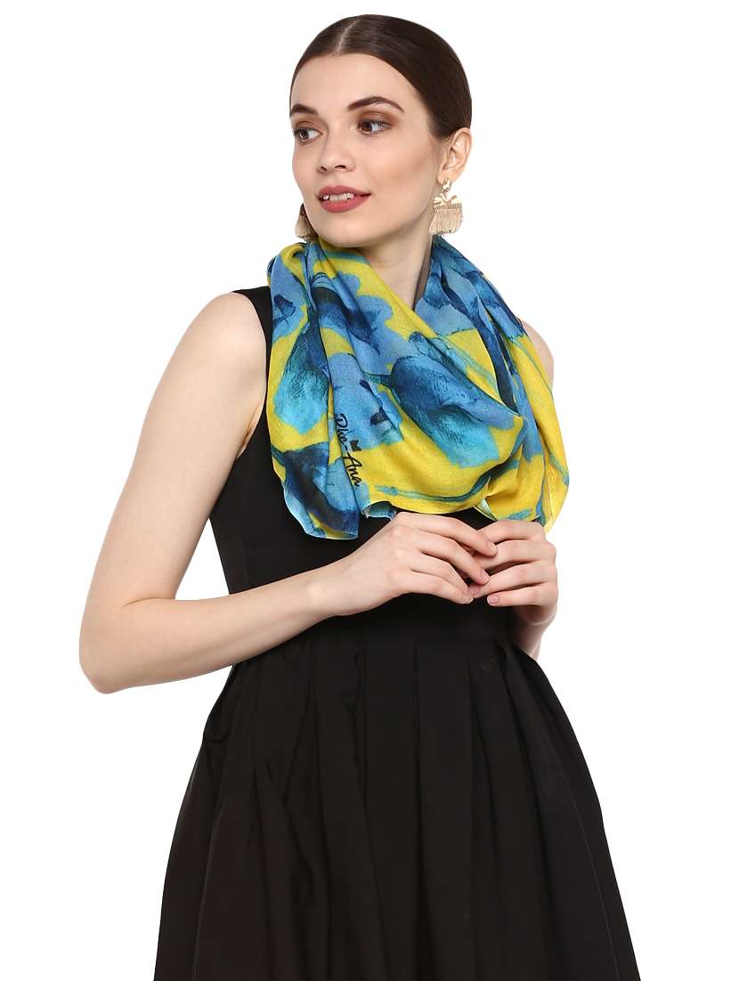 blue modal silk stole