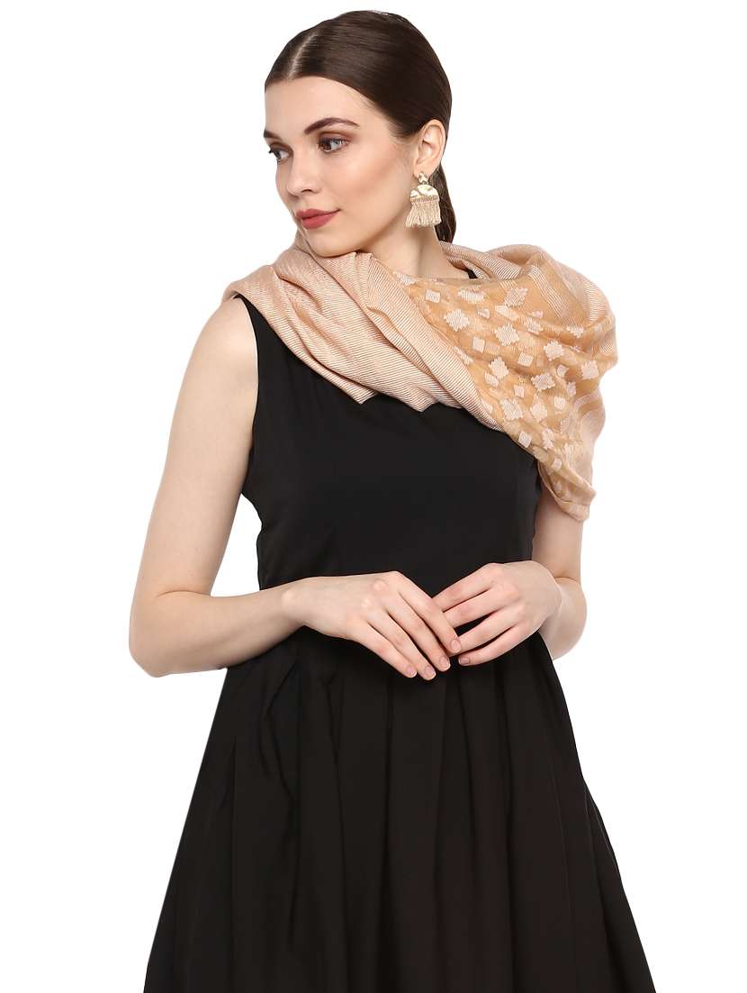 beige viscose stole