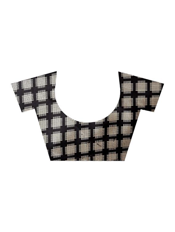 checkered printed bhagalpuri saree with blouse - 16436642 - Standard Image - 2