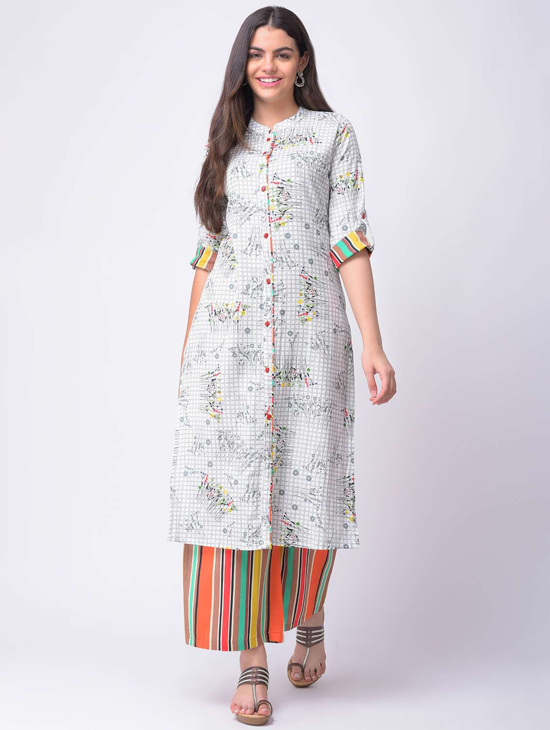 printed kurta palazzo set