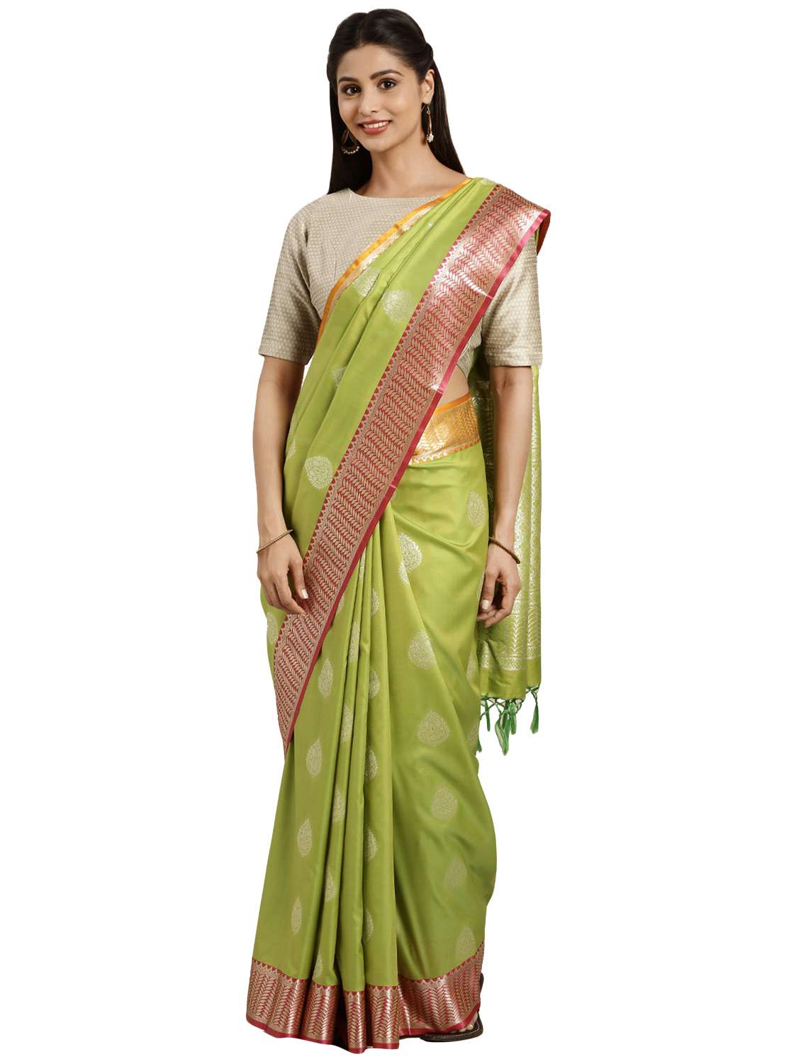 Floral Kanjivaram Saree With Blouse