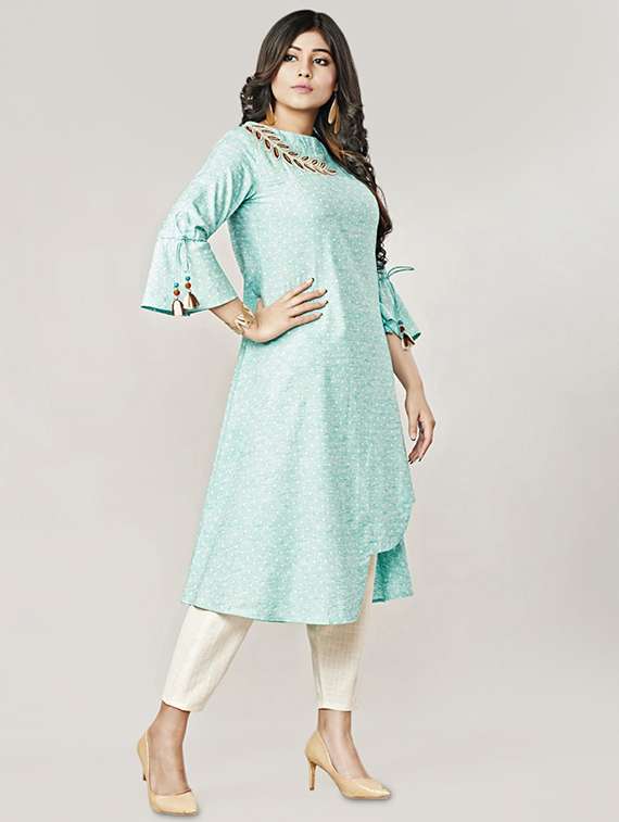 embroidered asymmetric kurta