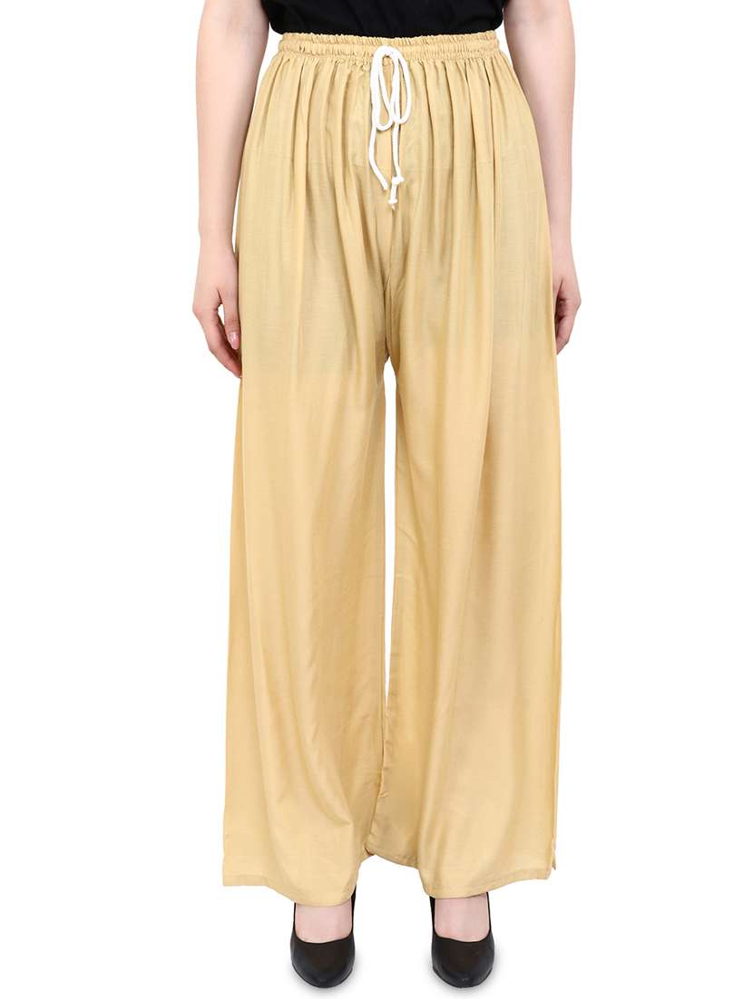 solid flared palazzo