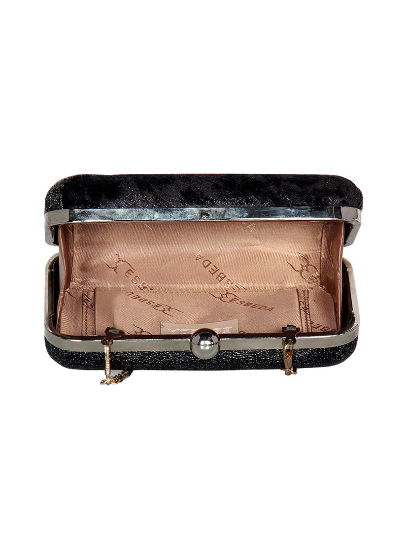 black leatherette (pu) box clutch - 16440943 - Standard Image - 2