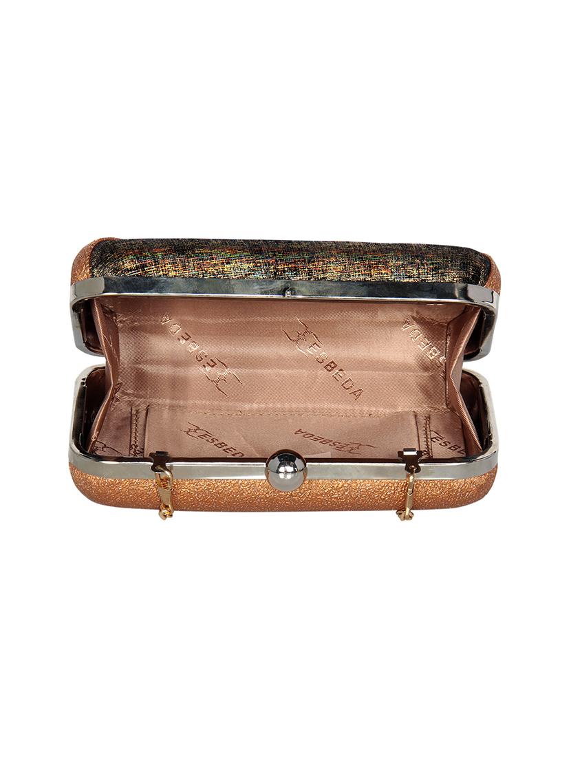 orange leatherette (pu) box clutch - 16440947 - Standard Image - 2