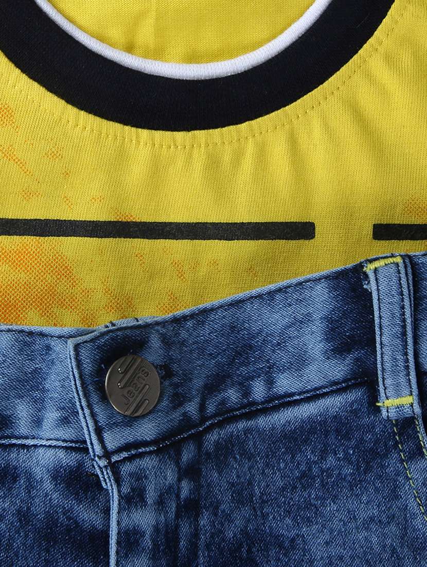yellow cotton shorts set - 16441149 - Standard Image - 2