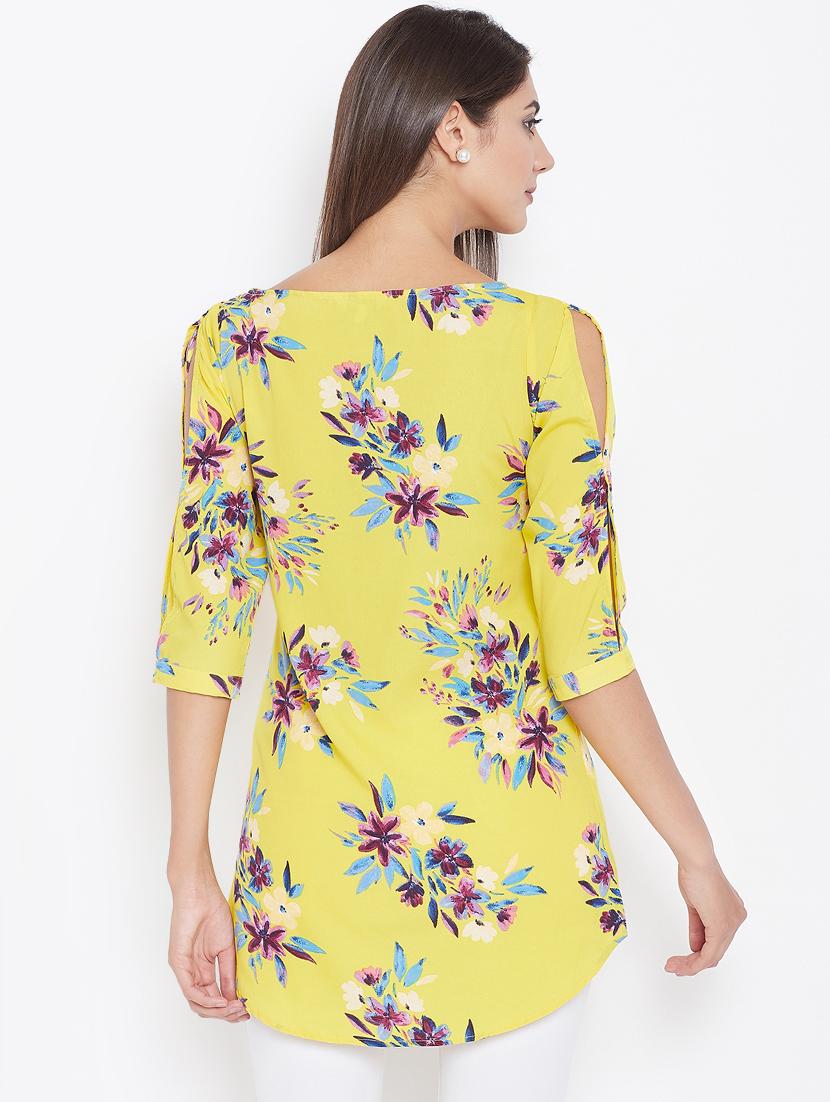 curved hem floral tunic - 16442021 - Standard Image - 2