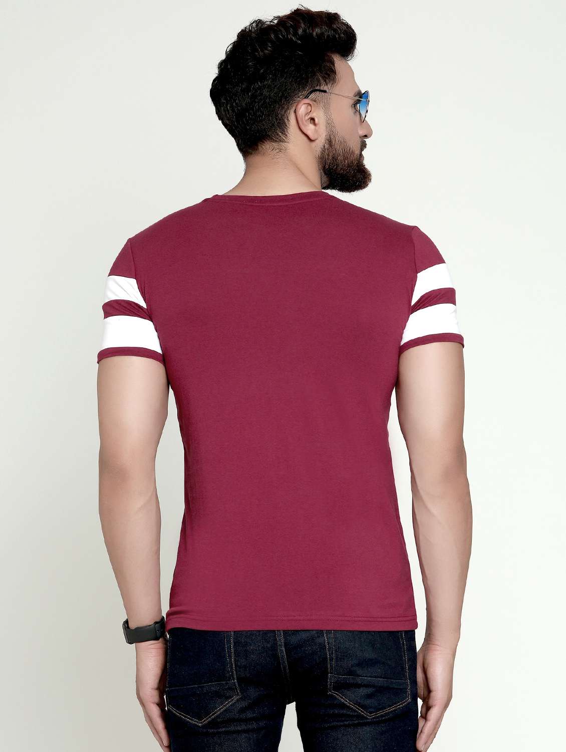 maroon striped t-shirt - 16445111 -  Standard Image - 2