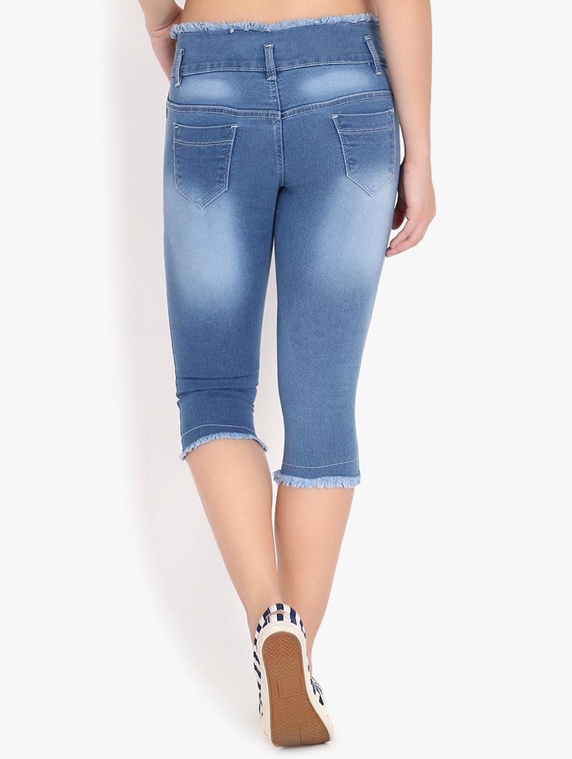 frayed hem distressed capri - 16445177 - Standard Image - 2
