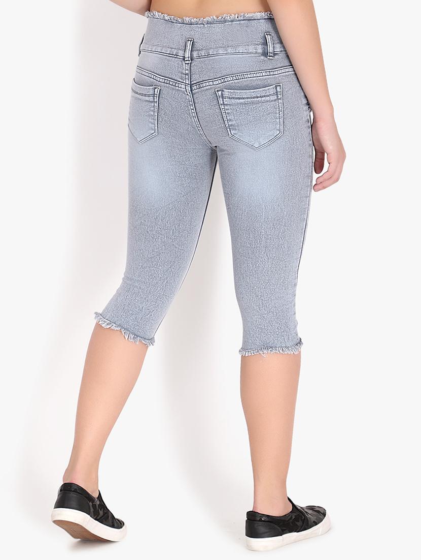 frayed hem distressed capri - 16445181 - Standard Image - 2