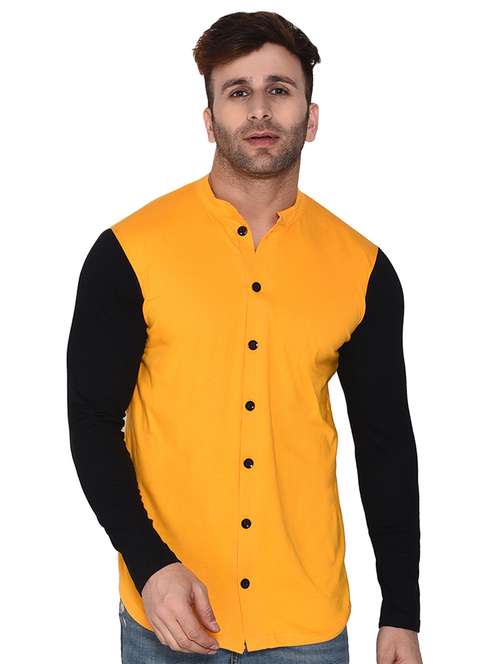 mens color block casual shirt - 16446304 -  Standard Image - 0