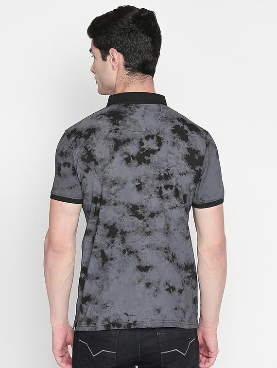 grey printed polo t-shirt - 16447029 - Standard Image - 2