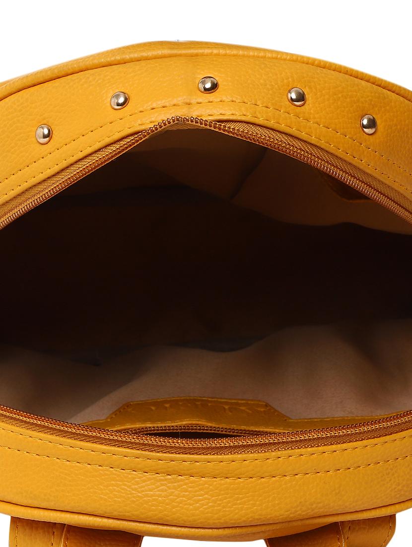 yellow leatherette (pu) regular backpack - 16447145 - Standard Image - 2