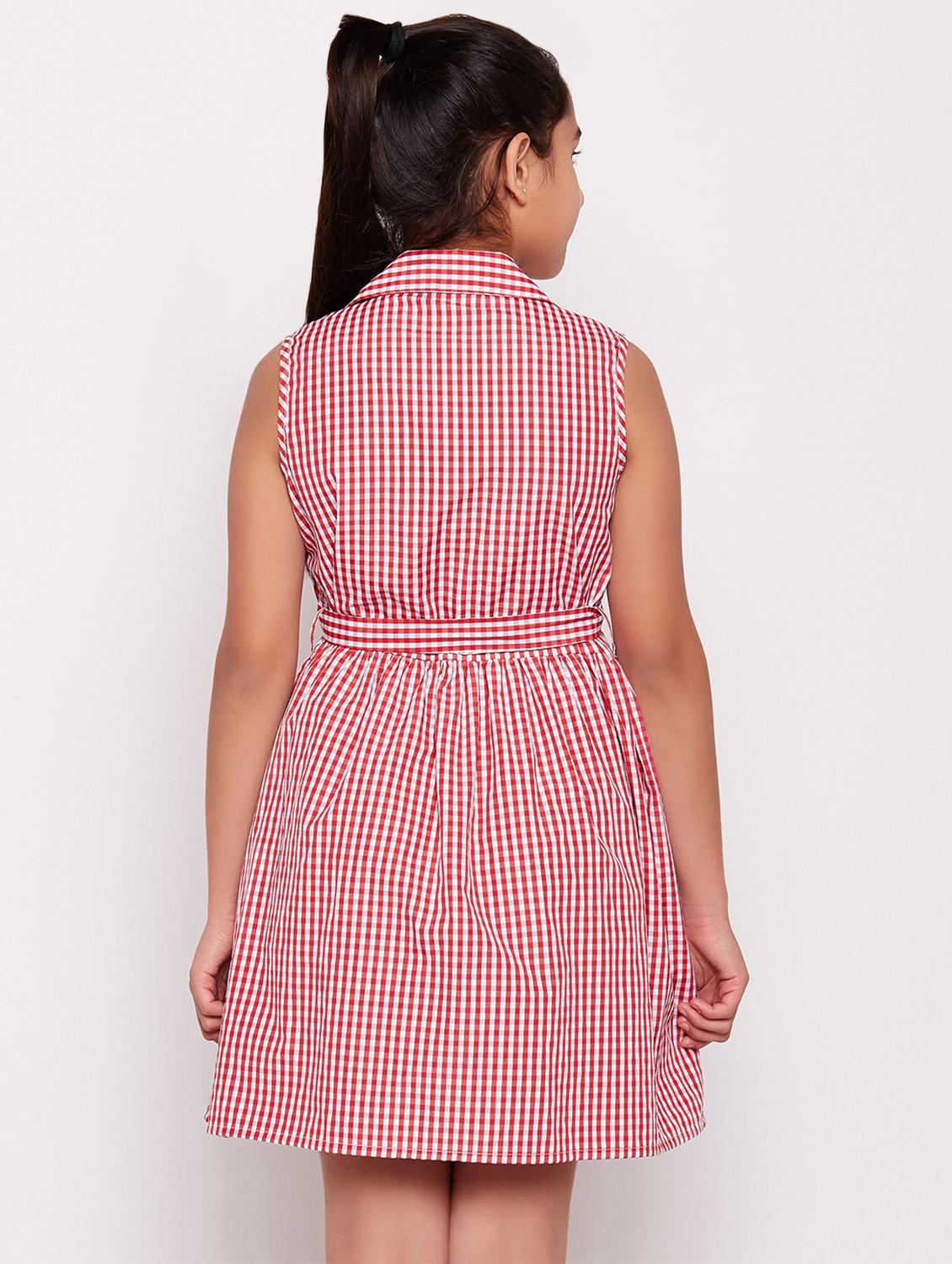 tie knot front checkered frock - 16450502 - Standard Image - 2