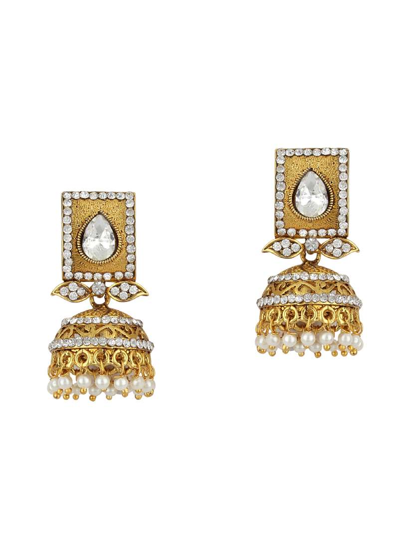gold brass jhumka earring